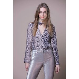 Supertrash - Top - Blouse Dames - Shirt - Lange Mouw - Panterprint - 38