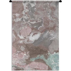 Wandkleed - Wanddoek - Steen - Rood - Graniet - 60x90 cm - Wandtapijt