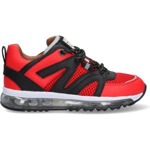 Braqeez 422861-541 Jongens Lage Sneakers - Rood/Zwart - Leer - Veters