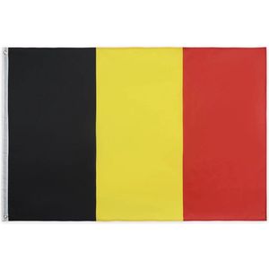 Belgische vlag - 90 x 150 cm - Vlaggen - België - Vlaamse vlag - Polyester - zwart - geel - rood