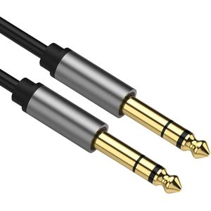 Jack Kabel - 6.3 mm naar 6.3 mm - Male to Male - Universeel - Zwart - 0.5 meter - Allteq