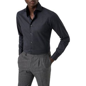 Eton - Slim Fit - Overhemd - Donkerblauw - Strijkvrij