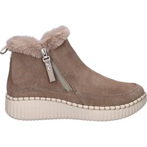 SKECHERS - Enkellaarsjes - Taupe - Imitatieleder - Warm Gevoerd