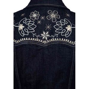 Queen Kerosin Kokerjurk -L- Denim Western Blauw