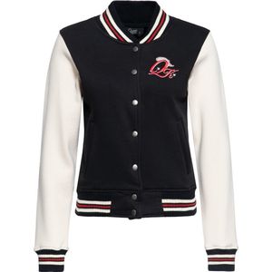 Queen Kerosin Damen Rebel at Heart College Sweatjacke Schwarz-XL