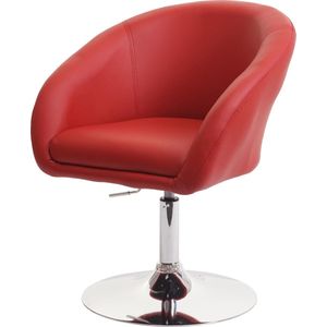 Eetkamerstoel MCW-F19, keukenstoel draaistoel loungestoel, in hoogte verstelbaar ~ kunstleer rood