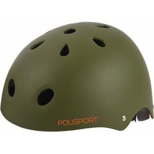 Polisport Junior Tag fietshelm kind - Maat S (53-55cm) - mat groen/oranje