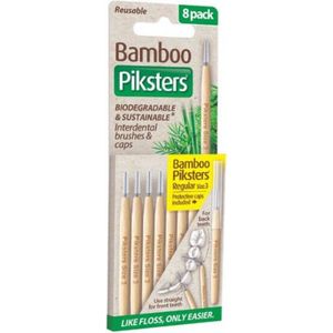 Piksters Bamboe Rechte Ragers - Maat 3 - Geel - 8 stuks