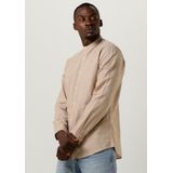 SELECTED MEN Slhslimnew-linen Shirt Ls Band W - met lange mouwen - Heren Beige - Maat XL