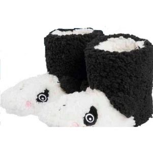 Schattige zachte en warme pantoffels Panda - Zwart / Wit - Polyester / Kunststof - Maat 28 / 29 - Winter - Sloffen