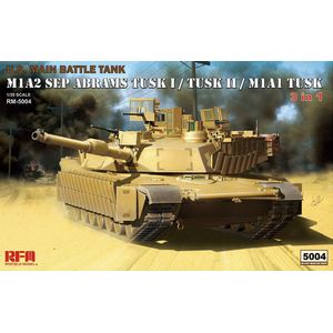 1:35 Rye Field Model 5004 U.S. Main Battle Tank M1A2 SEP Abrams TUSK I -TUSK II - M1A1 TUSK Plastic Modelbouwpakket