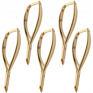 Gouden Nagelriemtang Dubbele Veer 4mm Premium Scherpe 5 stuks