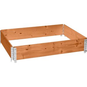 Garronda Kweekbak Palletrand 120x80x20cm - Bruint - Bloemen - Kruiden - Palletframe - Natuurlijke Verhoogde Bloembedden - GD-BUD-PAL
