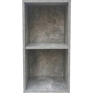 Vakkenkast Vakkie 2 open vakken opbergkast - boekenkast - wandkast - grijs beton