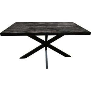 Eettafel Straight Black Spider | Zwart Mangohout | 140 - 180 - 220-180x90
