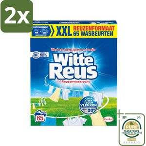 Witte Reus - Waspoeder - Witte Was - 65 Wasbeurten - 3,25 kg - Voordeelverpakking - 2 stuks - Vlekkenverwijderaar - Wasmiddel