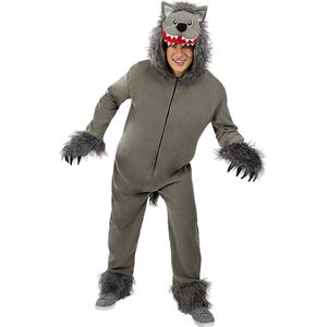 Funidelia | Grijze wolf kostuum voor vrouwen en mannen - Dieren, Weerwolf, Boze Wolf - Kostuum voor Volwassenen Accessoire verkleedkleding en rekwisieten voor Halloween, carnaval & feesten - Maat M - L - Grijs / Zilver