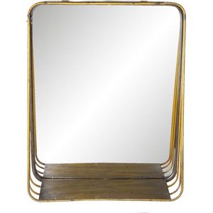 Wandspiegel 34*11*42 cm Koperkleurig Metaal, Glas Rechthoek Grote Spiegel Muur Spiegel Wand Spiegel