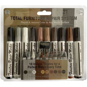 Reparatieset Voor Krassen op Meubels - 10 stiften - 10 krijtjes - 1 puntenslijper