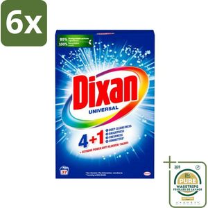 Dixan Universal - Waspoeder en Vlekverwijderaar - Extreme Power - Witte en Gekleurde Was - 37 Wasbeurten - Voordeelverpakking - 6 stuks - Wasmiddel - Waspoeder wit