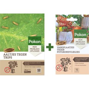Pakket: Pokon Aaltjes tegen Trips - 25 miljoen aaltjes voor 5 of meer planten + Pokon Bio Vangplaatjes - Binnen 2 tot 3 dagen resultaat