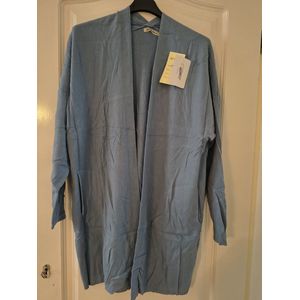 Halflang warm dames vest Dysa-effen licht blauw-Maat M/L