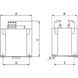 Erea EDR230 Veiligheidstransformator 230/400V-230V 63VA | 2301 - E24X5