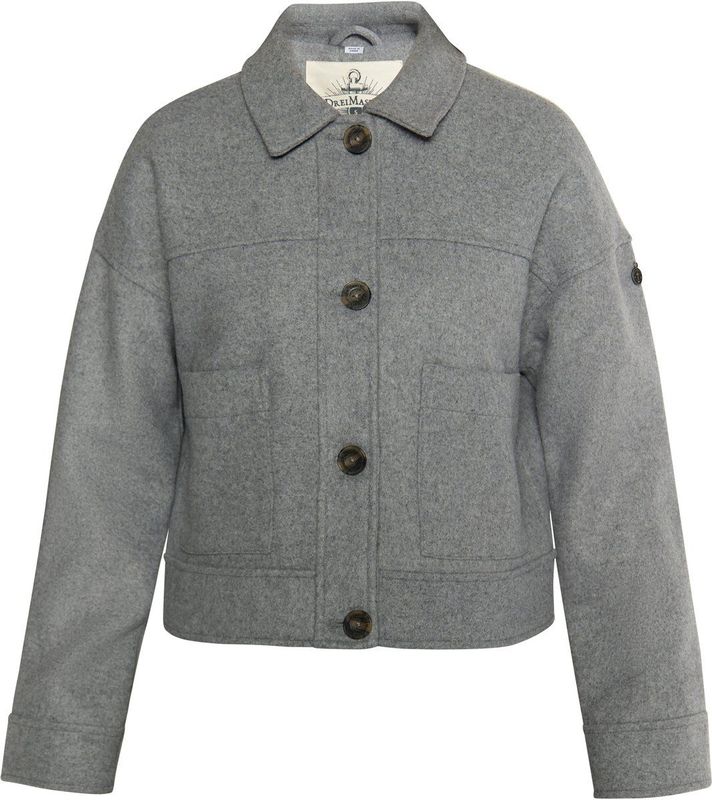 Dreimaster - Tussenjas - Grijs Melange - Wolmix