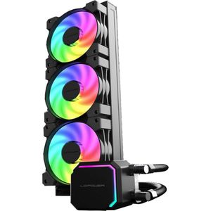 LC Power 360 ARGB Waterkoeler - 120mm Fan - TDP 300W - Zwart - Intel/ AMD sockets - LGA 2066, 2011-3, 2100, 1700, 1366, 1200, 1156, 1155, 1151, 1150. AM5, M4, AM3, AM2, FM3, FM2, FM1