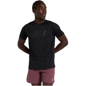 New Balance Sport Essentials Printed T-shirt Met Korte Mouwen Zwart S Man