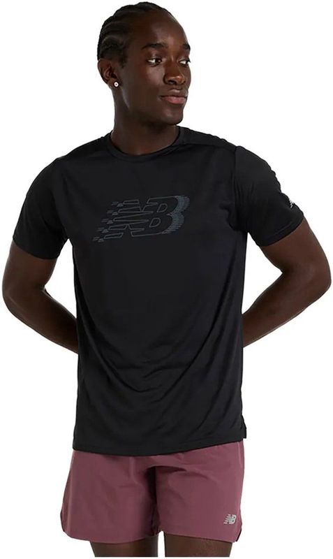 New Balance Sport Essentials Printed T-shirt Met Korte Mouwen Zwart S Man