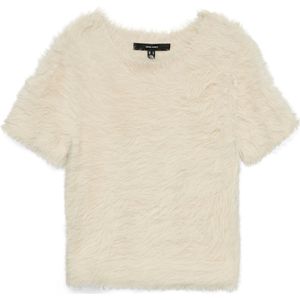 Vero Moda - Vmfluffy Ss O-neck Pullover - Trui - Birch - Dames