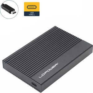 Super Speed USB 3.2 Gen. 2x1 USB-C ( tot 10 Gb/s ) HDD/SSD ( tot 6 Gb/s ) Externe Harde Schijf Behuizing voor 2.5'' inch SATA HDD/SSD