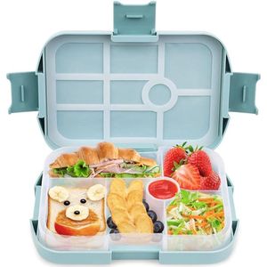 SHOP YOLO-lunchbox kinderen-1000ML- To Go met 6 Compartimenten Lade- Slakom-Maaltijd Prep to Go Containers voor Voedsel Fruit Snack- blauw