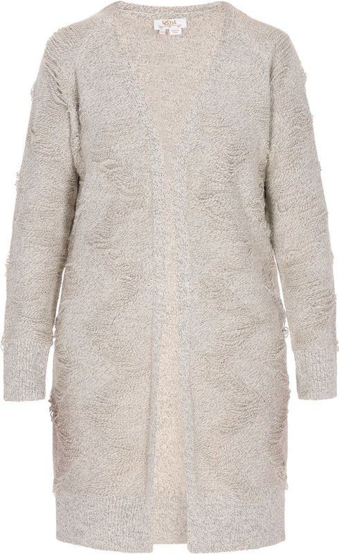 usha - Cardigan - Knielang - Met Gestructureerde Optiek