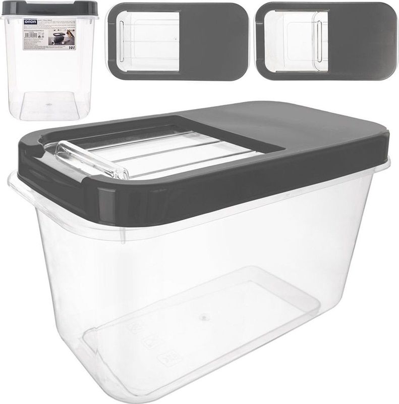 Opbergbox voor Wascapsules, Waspoeder en Voeder Grijs 10 l - Opbergdoos - Opslag Container