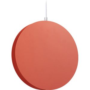 Relaxdays hanglamp cirkel - pendellamp rond metaal - verstelbare eetkamerlamp - slaapkamer - Oranje