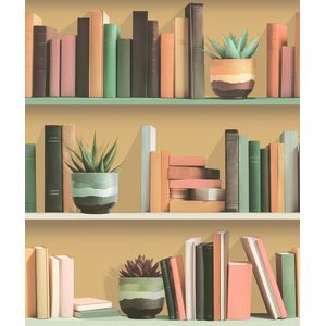 Dutch Wallcoverings - Artifice- boekenplanken geel/multi - M795-05