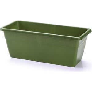 Plantenbak groen rechthoekig 40 x 18 x 15 cm - Bloembakken/plantenbakken voor binnen/buiten
