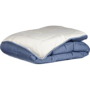 Zelesta Easybed Blauw & Mastiek 140x200cm - Dekbed zonder overtrek - 30 dagen proefslapen - Wasbaar hoesloos dekbed - Bedrukt dekbed - All Year Winterdekbed & Zomerdekbed