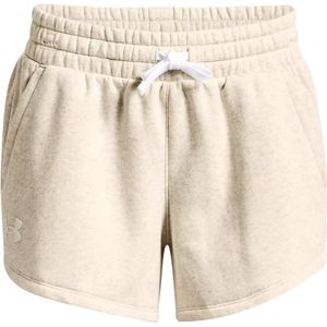 Under Armour Rival Fleece Short 1369858-783, Vrouwen, Beige, Shorts, maat: M