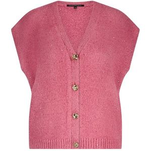 Tramontana - Gebreid Vest - Roze - Mouwloos - Met Pailletten