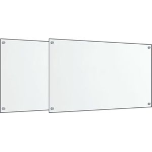 vidaXL - Spatschermen - keuken - 2 - st - 70x60 - cm - gehard - glas - transparant