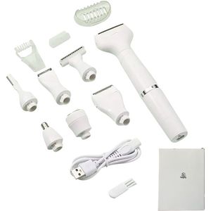 BeautyVlijt - Ladyshave - 7 in 1 - Oplaadbaar - Ladyshave voor Vrouwen - Ontharingsapparaat - Ontharingsapparaten - Scheerapparaat voor Vrouwen - Scheerapparaat Gezicht - Bikinitrimmer - Trimmer Vrouw - Ladyshaver - Oplaadbaar en Draadloos - Wit