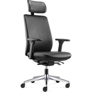 Bens 918HExe-Synchro-4 zwart Luxe Executive ergonomische bureaustoel - GREENGUARD GOLD - Voldoet aan EN1335 & ARBO normen - Lederen bekleding - Volledig instelbaar