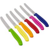 Victorinox Swiss Classic Tafelmes ac- Tomatenmes met Kartel - RVS - Lemmet 11 cm - 6 stuks - Gekleurd