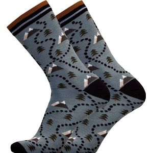 Uphillsport Path Merino Wollen Sokken 2-Pack - Blauw - Maat 35-38 - Unisex Wollen Sokken