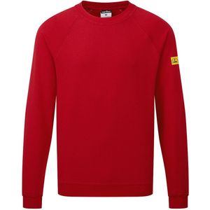 Anti-statisch ESD Sweatshirt maat L, "Deep Red"