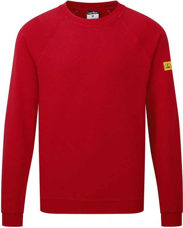 Anti-statisch ESD Sweatshirt maat L, "Deep Red"