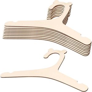 10 stuks doe-het-zelf houten babykleerhangers antislip voor peuters en kinderen poppen